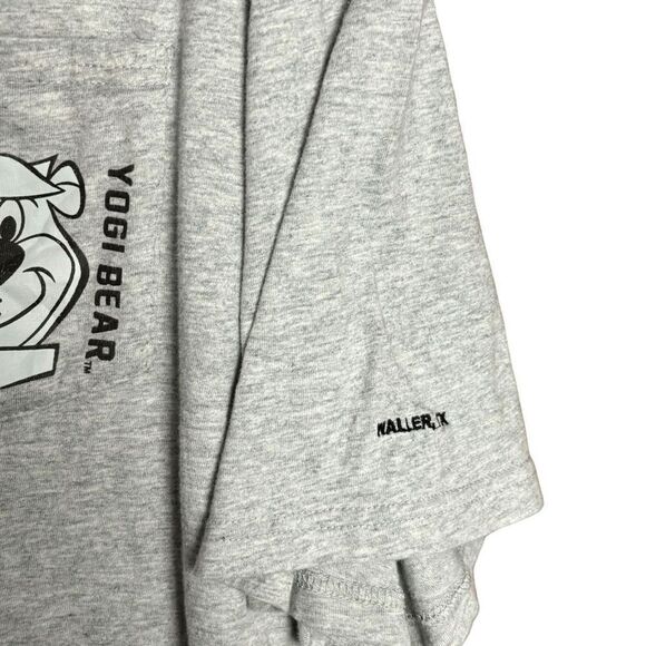 yogi bear mens 2xl gray logo long sleeve crew neck outdoor school tee shirt - Picture 9 of 9